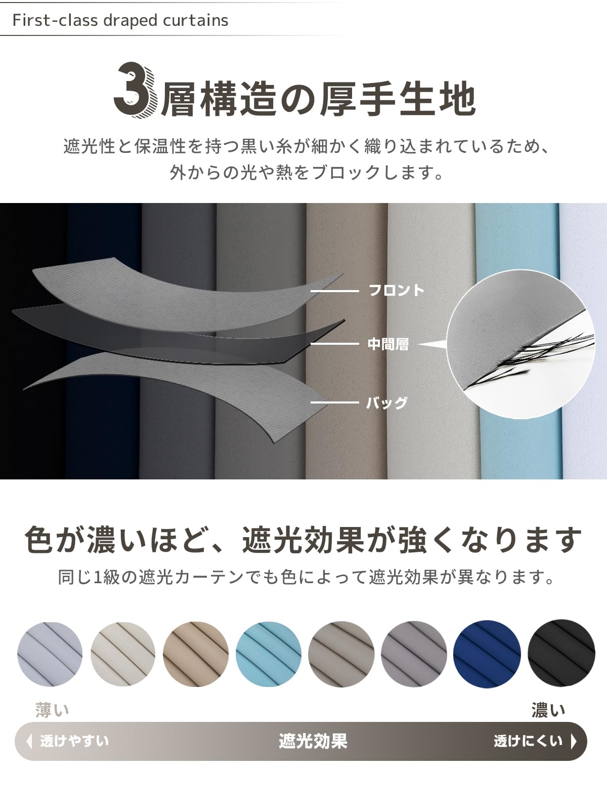 カーテン 04 Amazon｜monozu 遮光カーテン 4枚セット 99.99％遮光 190cm丈 4